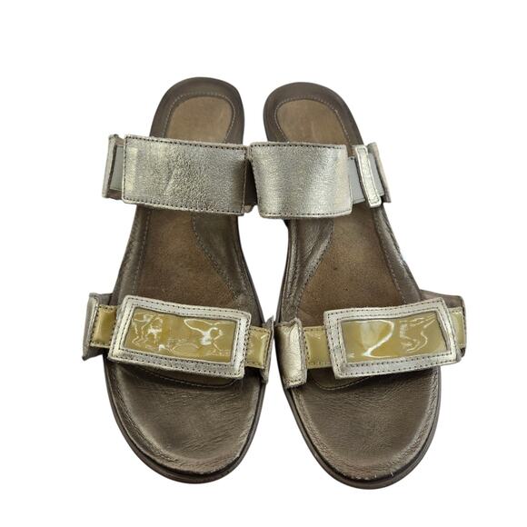 Naot Women Shoe Treasure Size 9 EUR 40 Wedge Heel Slide Sandal Gold Leather - Picture 5 of 13